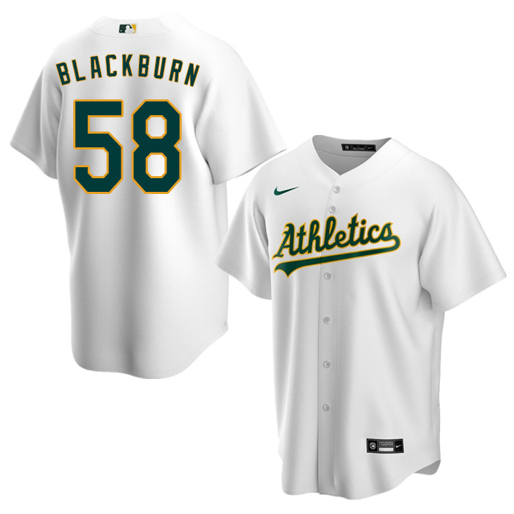 Nike Men #58 Paul Blackburn Oakland Athletics Baseball Jerseys Sale-White